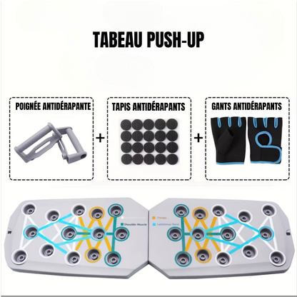 Push Up Board – Planche de pompes musculation maison | Pectoraux, épaules, triceps & abdos | MoveForce