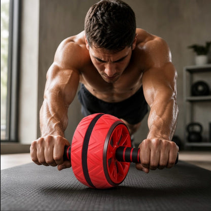 Rouleau abdominal antidérapant – Ab Wheel gainage & abdos musculation maison | 3 couleurs | MoveForce