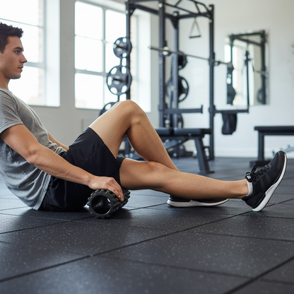 Utilisation foam roller sur les mollets